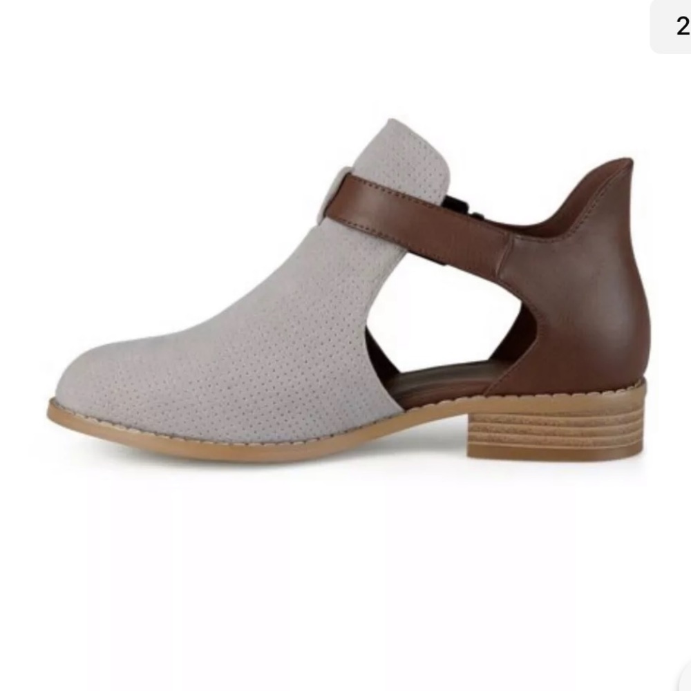 Women's Ankle Boots Size 6 Block Color GREY/BROWN - Picture 2 of 6